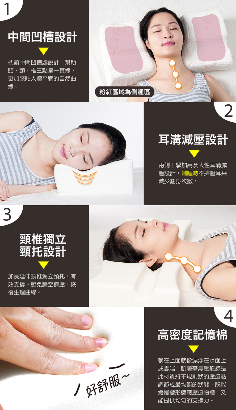 金健康伸展舒頸按摩枕